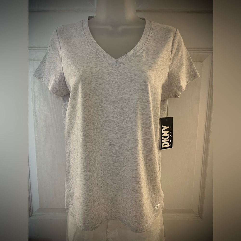 DKNY Sport Women's Gray V-Neck Top